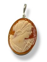 Pendant Mandile 1922 Woman Cammei  in Silver Conchiglia 2MCICM116